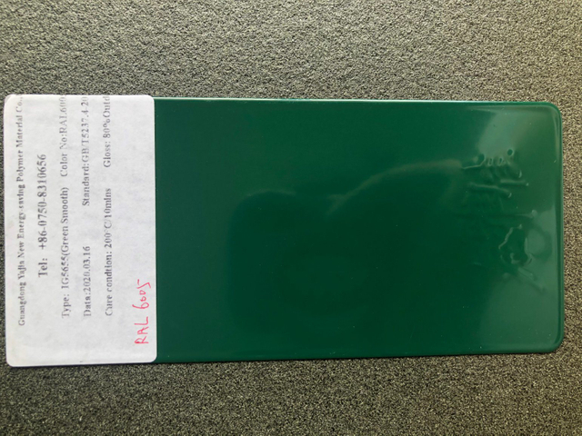 Revêtement lisse élevé de poudre de polyester époxyde de couleur verte de bouteille de Ral 6005